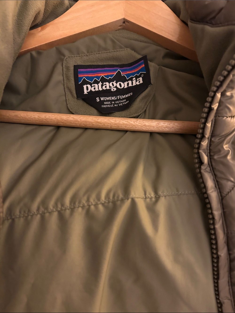 Patagonia Olive Green Quilted 3/4 Long Puffer Jacket - Picture 4 of 5